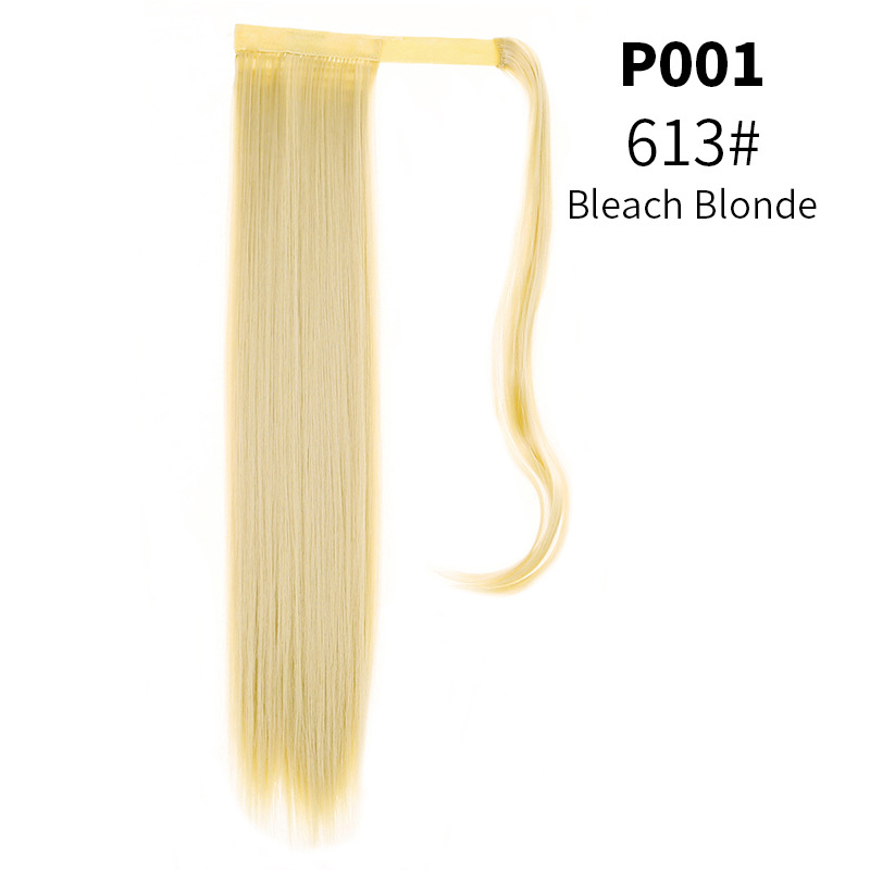 Velcro Ponytail Realistic Matte Silk Long Straight Hair Wig Ponytail