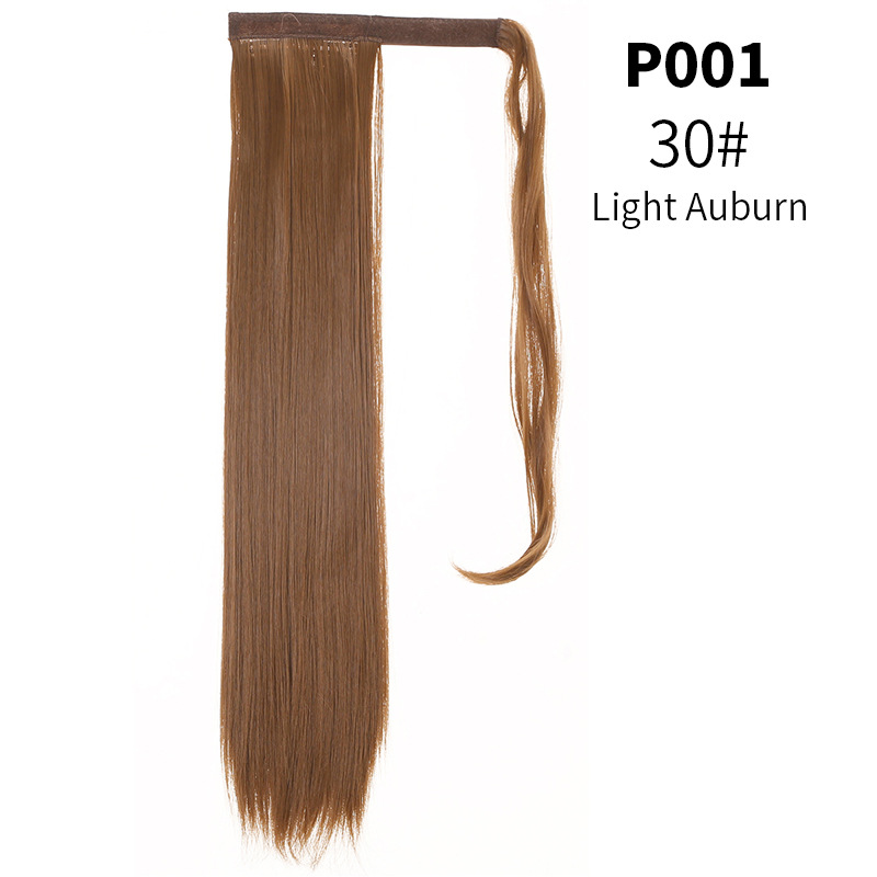 Velcro Ponytail Realistic Matte Silk Long Straight Hair Wig Ponytail