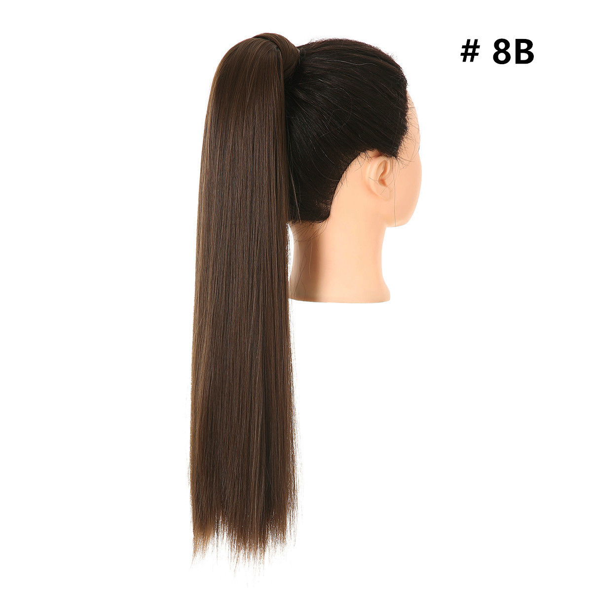 Velcro Ponytail Realistic Matte Silk Long Straight Hair Wig Ponytail