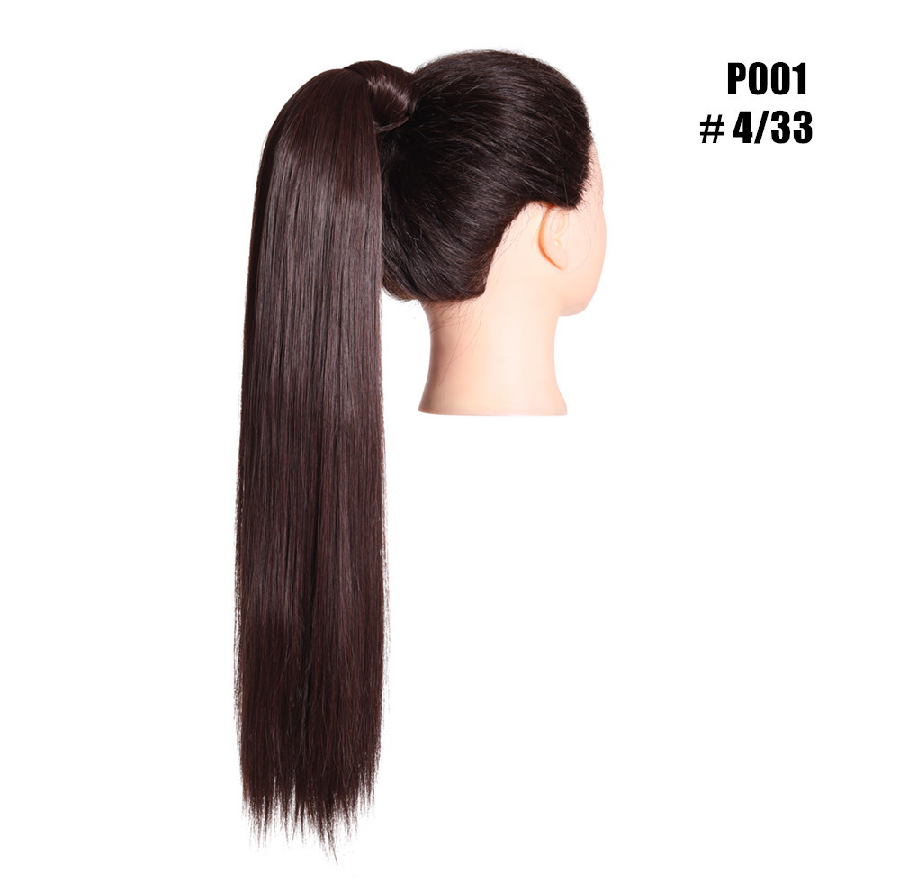 Velcro Ponytail Realistic Matte Silk Long Straight Hair Wig Ponytail