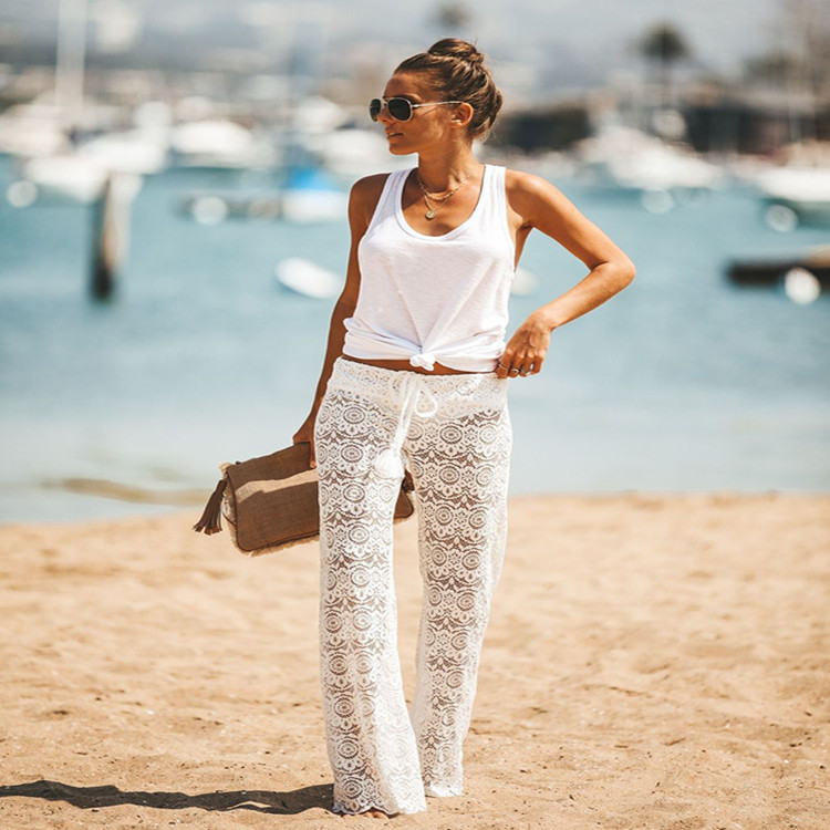 Title 2, New European And American Lace Hollow Beach Pants