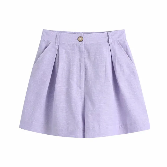 Summer New Women's Clothing European And American Style Wooden Button Holiday Shirt Casual Shorts Shorts S - Shop at LoveMi