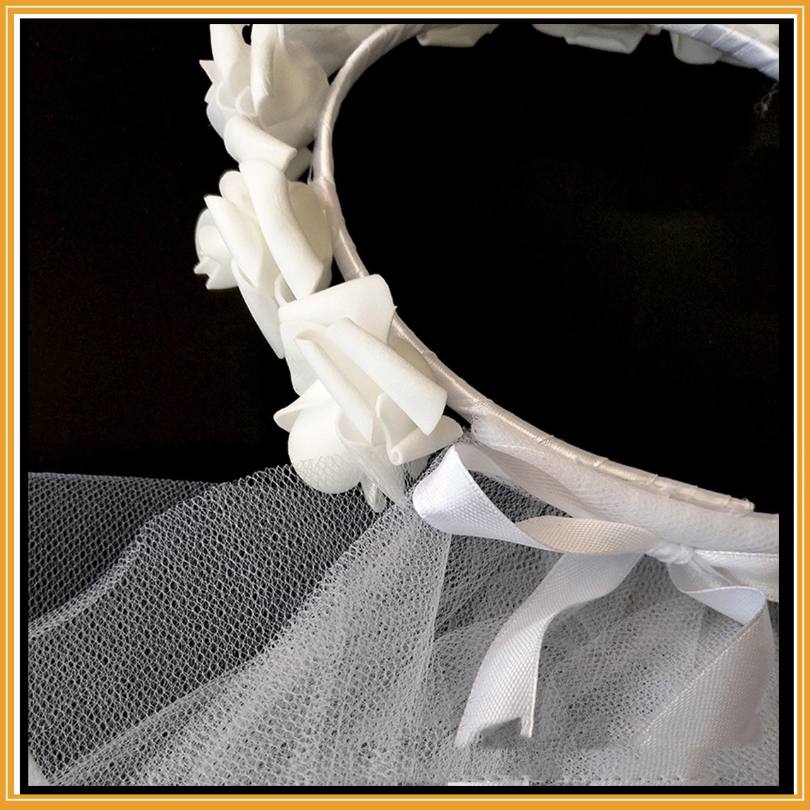 Bridal Wreath Veil White And White Rose Wreath Veil Bachelor Party — foto 4