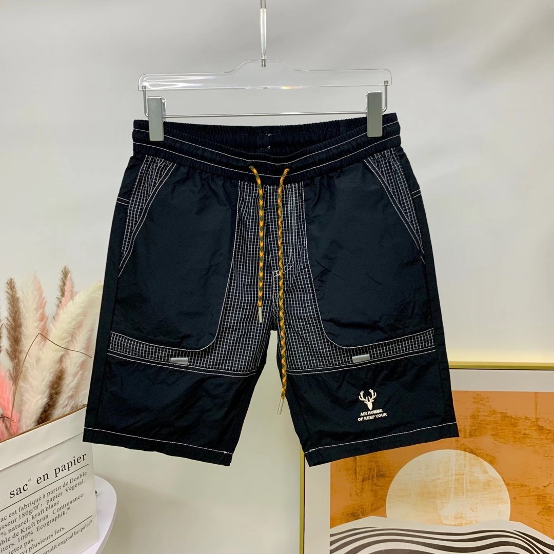 Shorts Men's Summer New Quick-Drying Korean Style Trendy Beach Pants Slim Casual Pants Overalls Lattice Pants