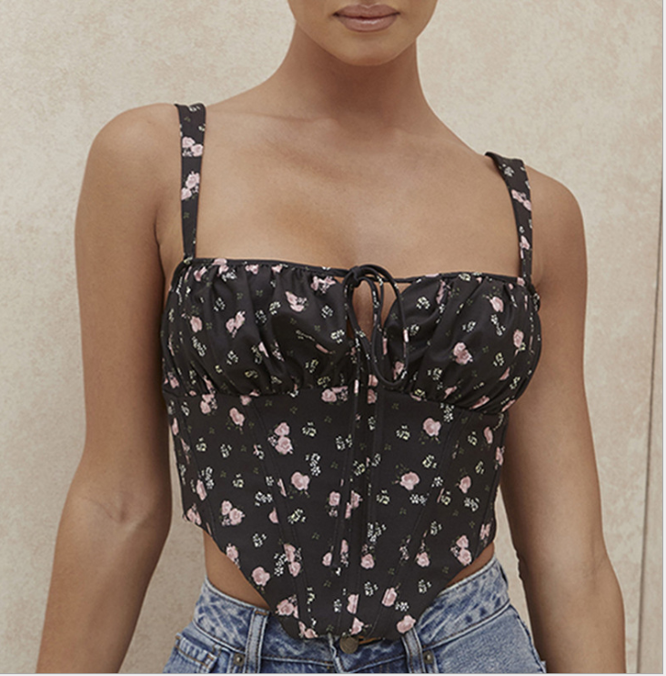 Floral Lace Cropped Sling Vest