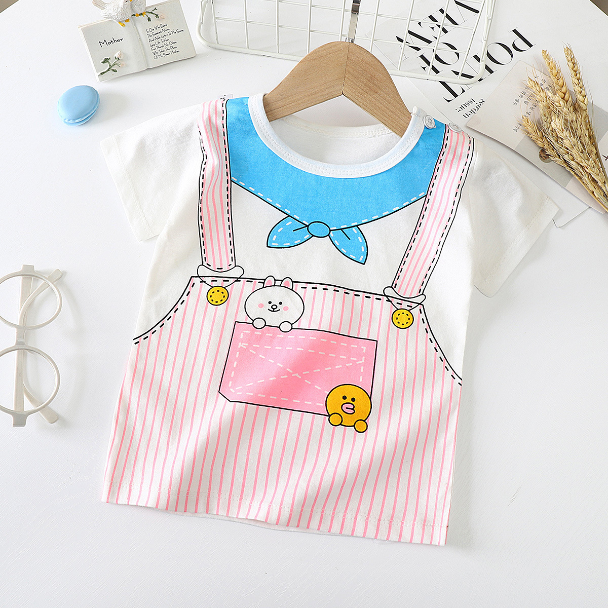 Childrens Short-sleeved T-shirt cotton Baby Half-sleeved Bottoming Shirt