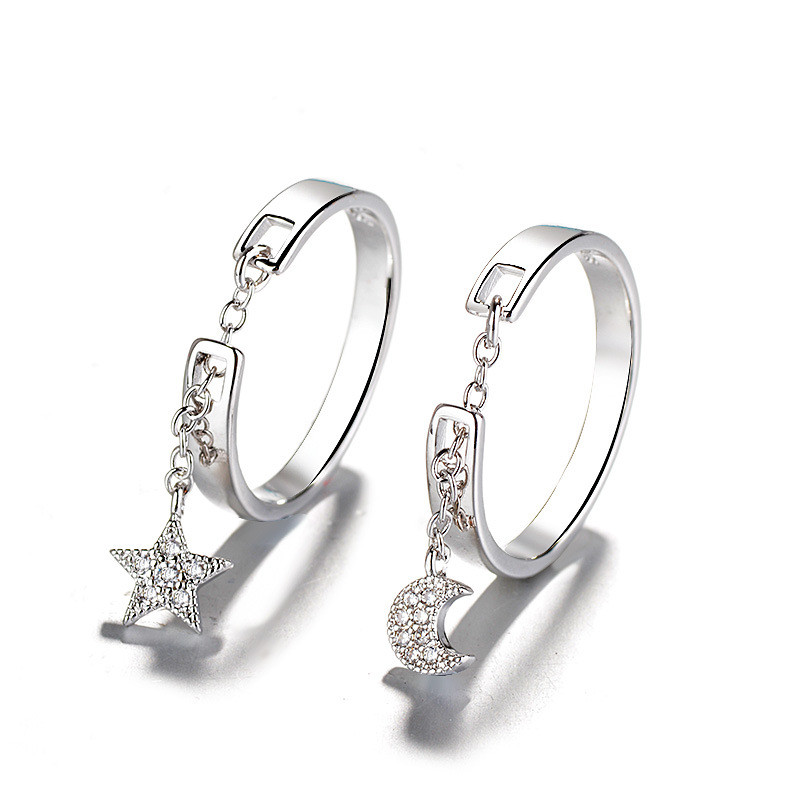 Japan And South Korea Star And Moon Chain Ring