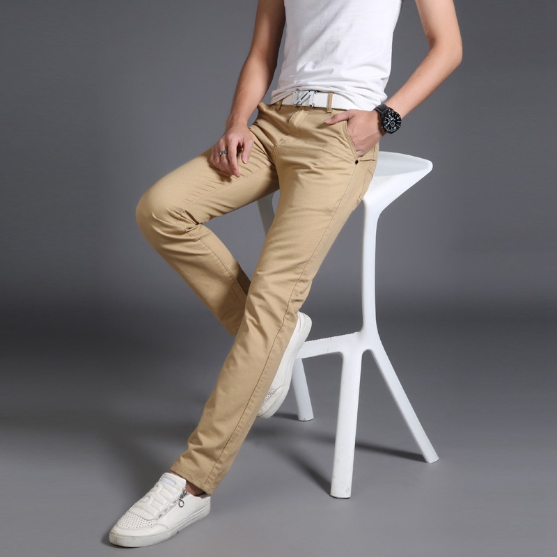 Title 4, Korean Style Slim Straight broek voor jonge man...