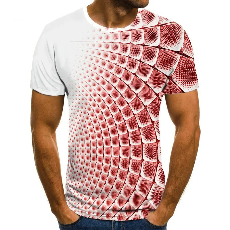 Trendy Fashion Novelty Multicolor 3D Graphic Printing T-shirt Men's