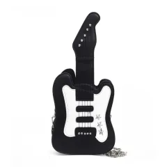 Mini Guitar Shape Crossbody Women Cute Messenger Creative Personality Pu Bag - Black - View 1