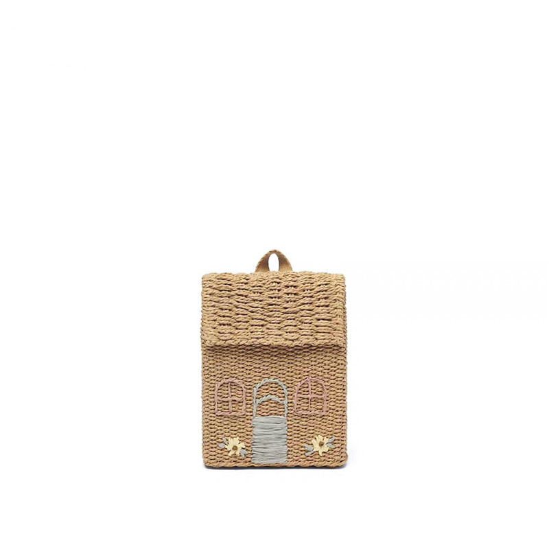 Cute Little House Woven Backpack Mini