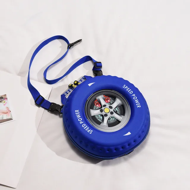 Tire Styling Hip Hop Ins Net Celebrity Same Shoulder And Double Shoulder Small Round Bag Blue - Shop at LoveMi