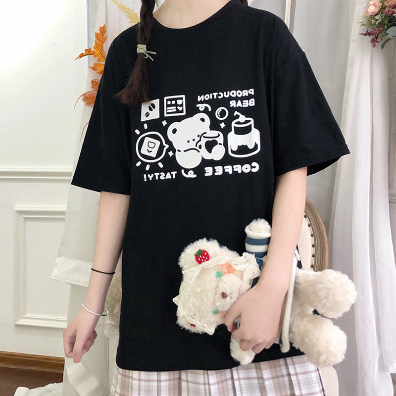 Title 2, Girl Loose Japanese Short-sleeved T-shirt