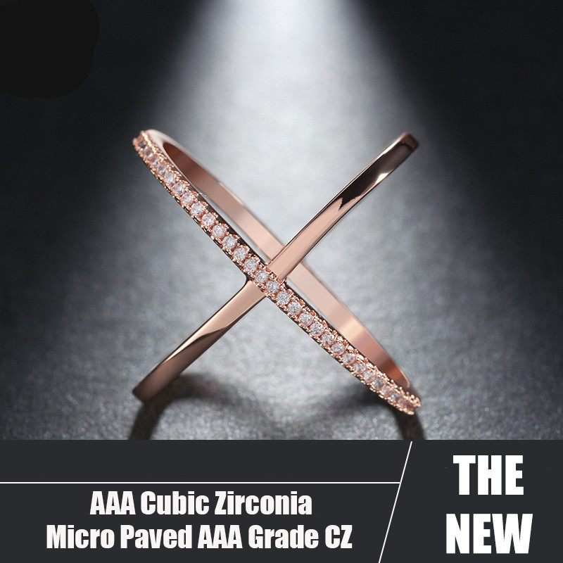 About Letter X Shaped Micro Zircon Women's Ring