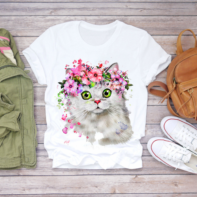 Title 11, Plant Flower Pattern Printed T-Shirt Modal Wild...