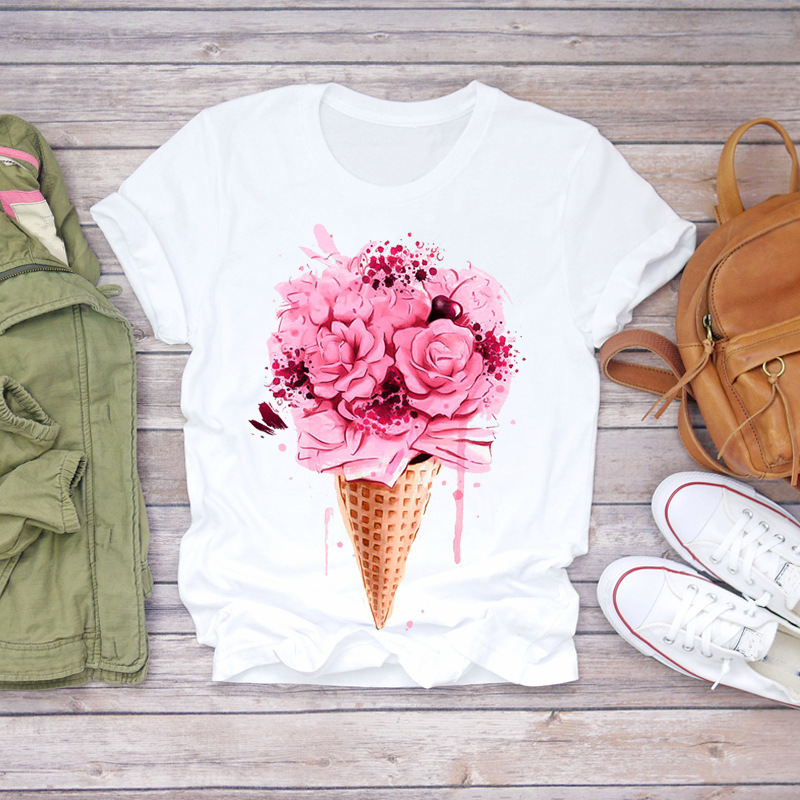 Title 5, Plant Flower Pattern Printed T-Shirt Modal Wild...