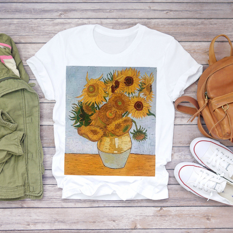 Title 14, Plant Flower Pattern Printed T-Shirt Modal Wild...