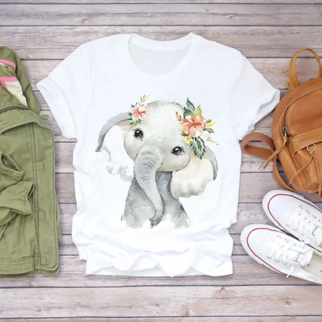 Plant Flower Pattern Printed T Shirt Modal Wildflower Short Sleeve - Shop at LoveMi