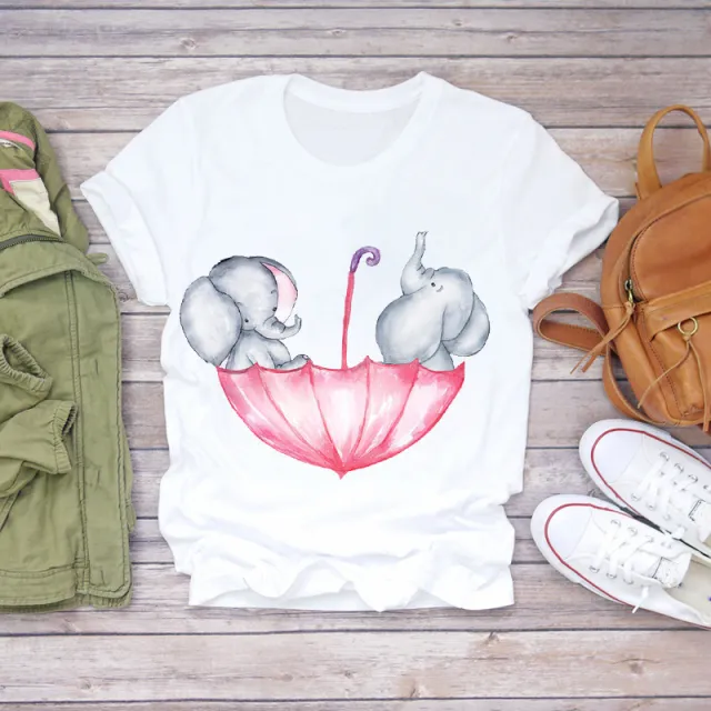 Plant Flower Pattern Printed T Shirt Modal Wildflower Short Sleeve P - Shop at LoveMi