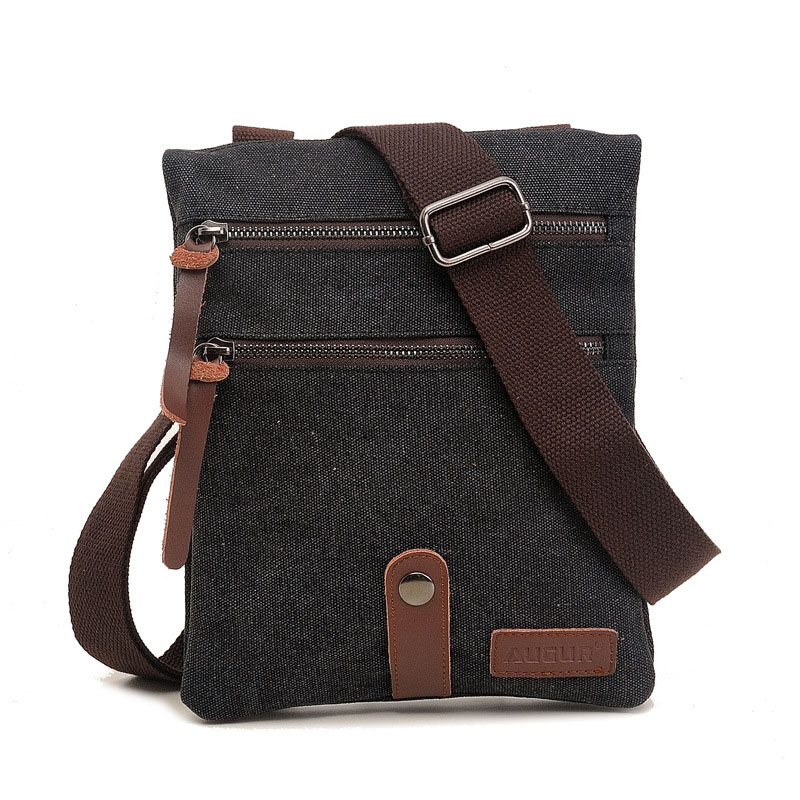 Summer New Style Shoulder Bag Canvas Bag Small Messenger Men'S Bag Batch Black - Shop at LoveMi