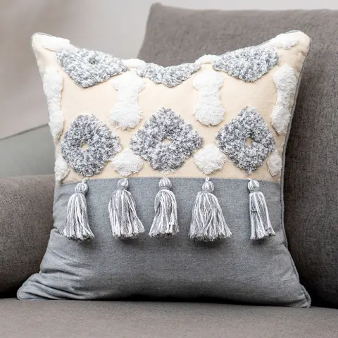 Flow Sofa Throw Pillow Chair Cushion Lumbar Tassel Moroccan