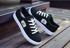 Canvas Shoes Women'S Korean Version Of The White Shoes Spring New Flat-Bottom Casual All-Match Trend - Black - View 1
