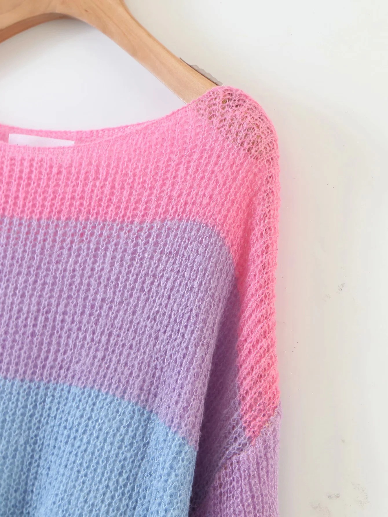 Title 5, Rainbow Striped Pullover Ladies Sweater