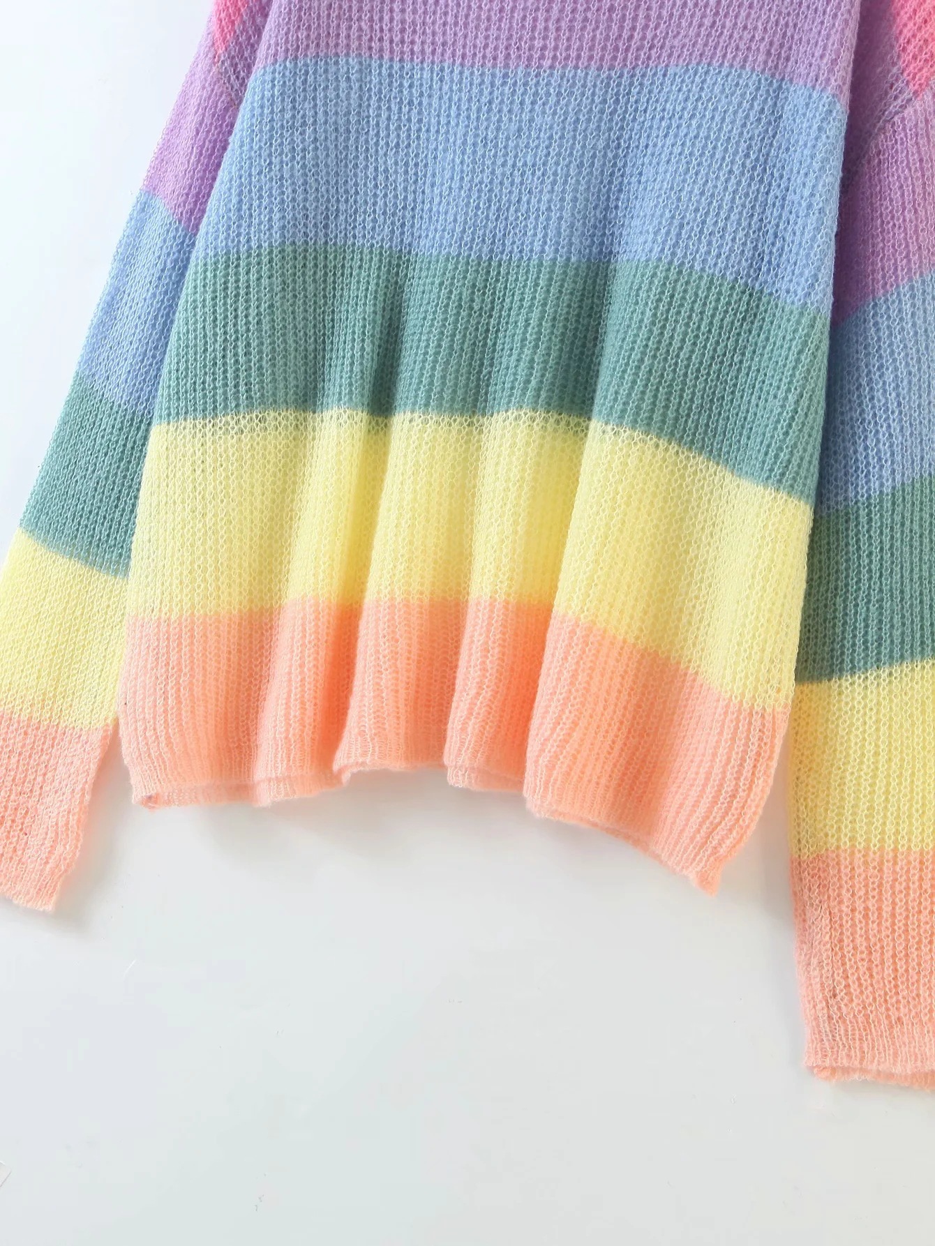 Title 6, Rainbow Striped Pullover Ladies Sweater