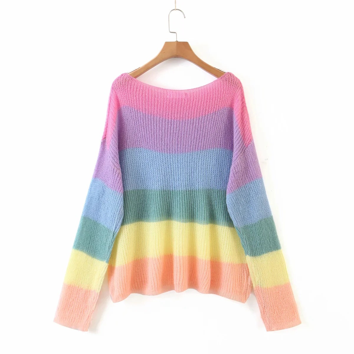 Title 4, Regenboog gestreepte Pullover dames trui