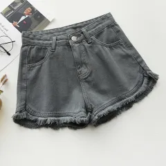 Newsummer Women Short Jeans Ladies Denim Pants Trousers - Grey - View 1