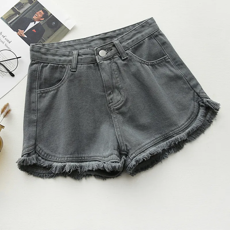 Newsummer Women Short Jeans Ladies Denim Pants Trousers - Grey
