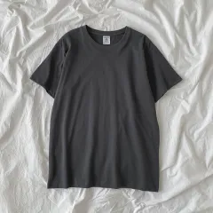 Double Yarn Short-Sleeved T-Shirt Summer New Style Women's Korean Loose Top - Grey - View 1