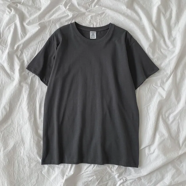 Double Yarn Short Sleeved T Shirt Summer New Style Women's Korean Loose Top Grey - Shop at LoveMi