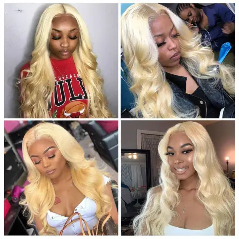Blonde Lace Front Wig Transparent Frontal Wig Pre Plucked