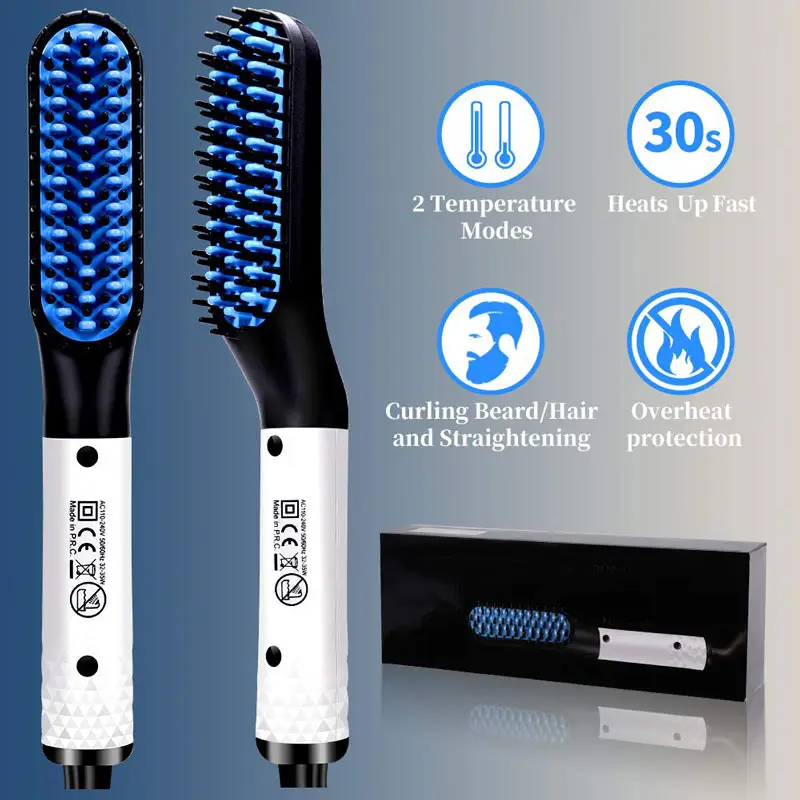 Multifunctional Hair Straightener Comb Brush Men Beard Straightening