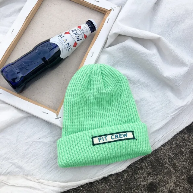 Korean All Match Casual Candy Color Knitted Landlord Hat Green - Shop at LoveMi