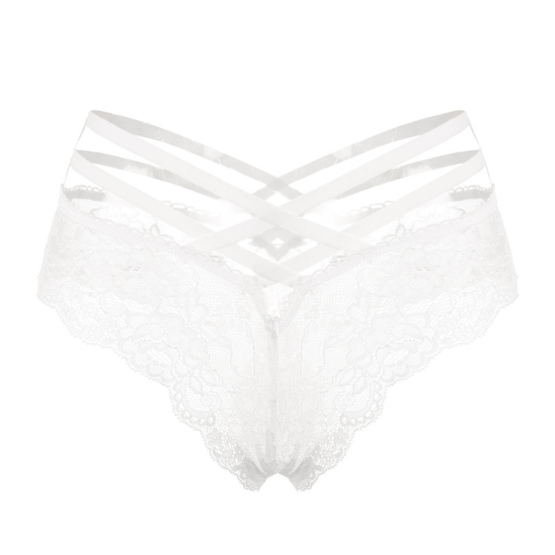 Title 1, Sexy Ladies Cross Lace Transparent Low-Rise Briefs