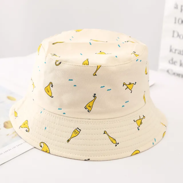 Tie dyed Fisherman Hat Female Double sided Thin Style Leisure Travel Sunshade Flat Top Basin Beige - Shop at LoveMi