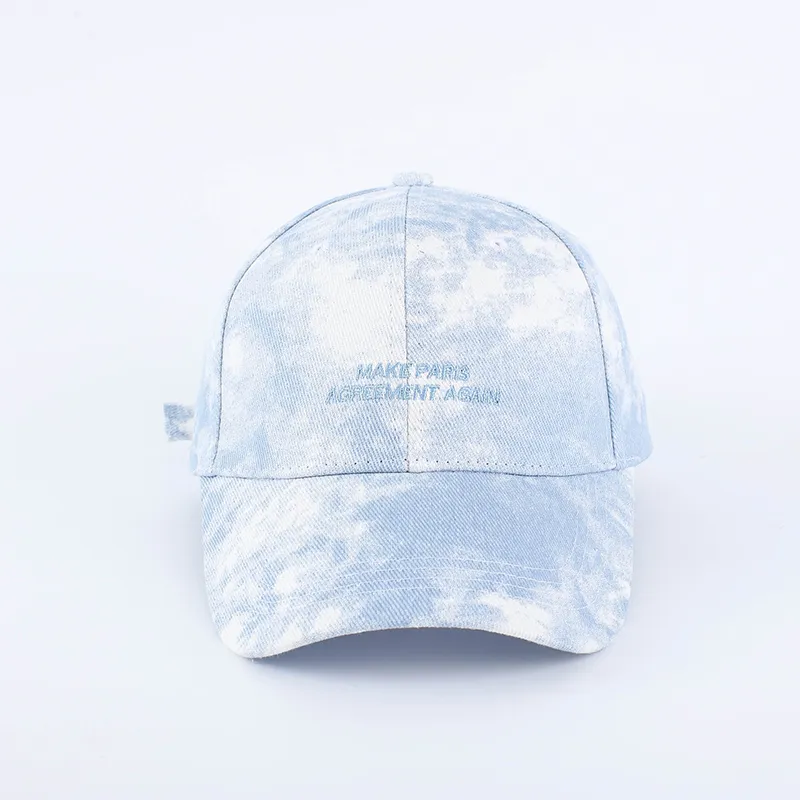 Tie-dyed Fisherman Hat Female Double-sided Thin Style Leisure Travel Sunshade Flat Top Basin - Baseball Cap Blue