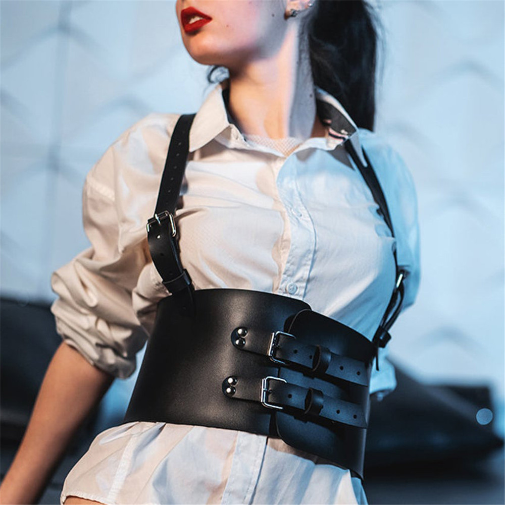 Trendy Women'S Belt Accessories Leather Chest Strap Beautiful Wide Belly Strap