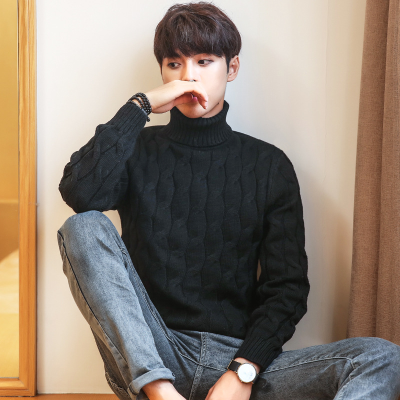 Winter Padded Pullover Turtleneck Men's Sweater Plus Size