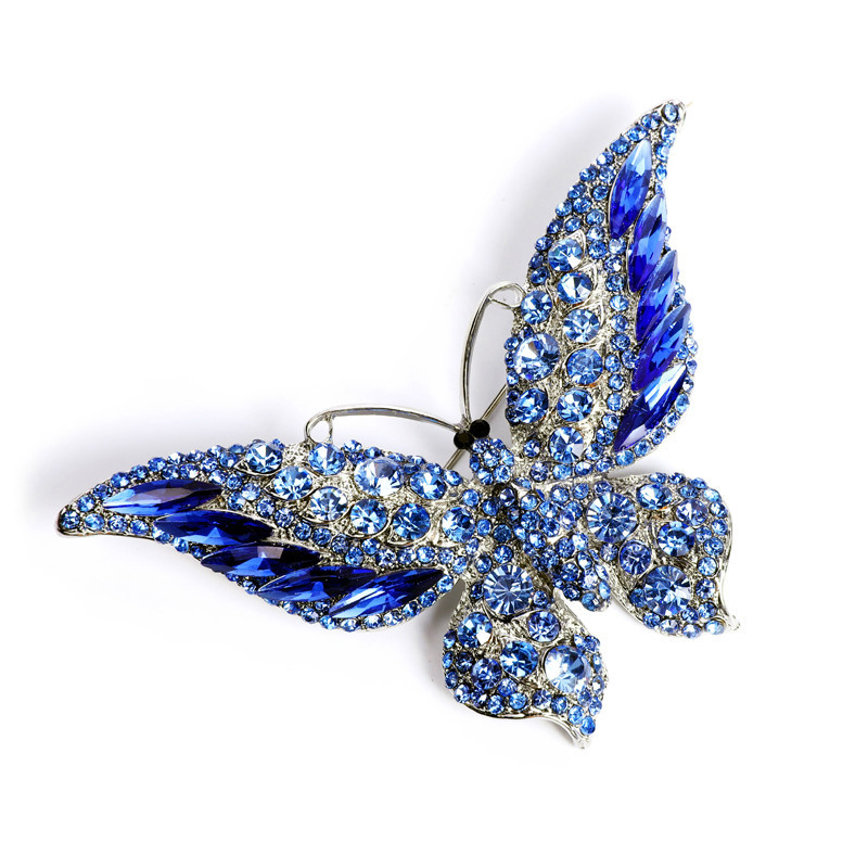 Title 2, Broche de borboleta grande com cristal e design...