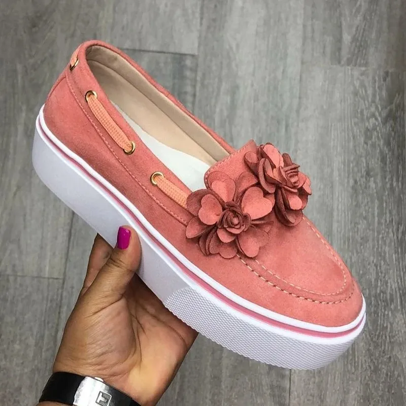 Spring And Autumn New Style Flat Platform European And American Casual Shoes - Pink