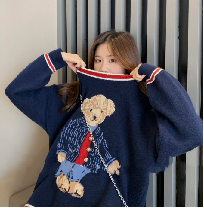 Title 5, Maglione Pullover Cocoon Cartoon Donna Autunno ...