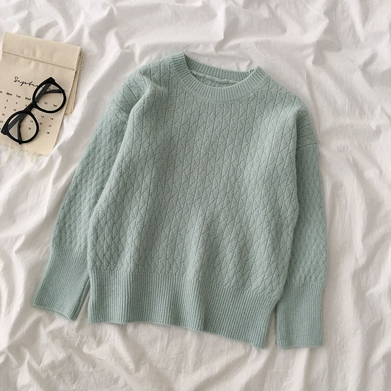 Women's Korean Lazy Style Casual All-match Loose Long Sleeve Pullover Top