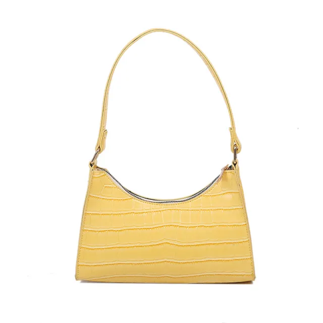 Ins Korean Version Of All Match Solid Color Single Shoulder Bag Fashion Single Shoulder Armpit Bag Handbag Yellow - Shop at LoveMi