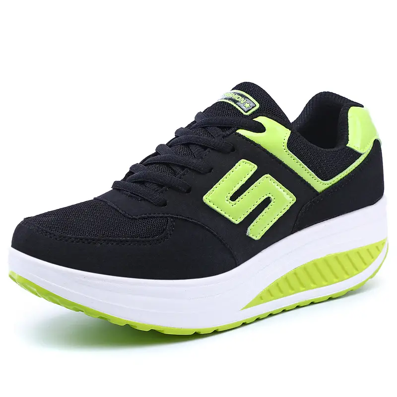 Leather Breathable Fashion Women's Rocking Shoes, Casual Sports Shoes, Trendy Women's Shoes