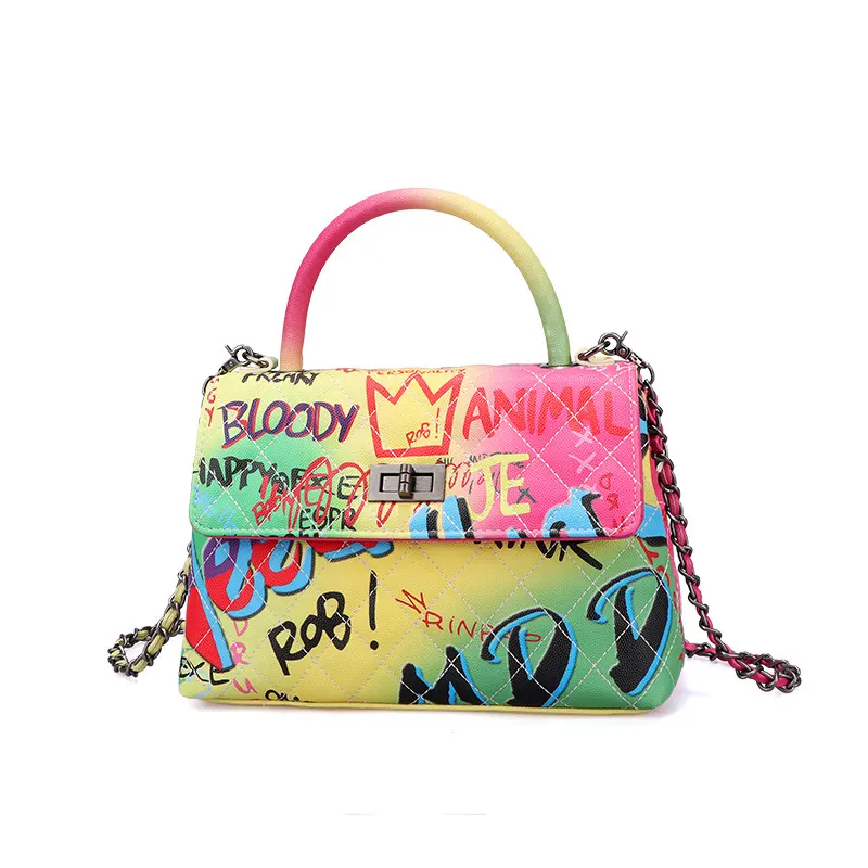 Ladies Painted Graffiti BagsColor Handbags