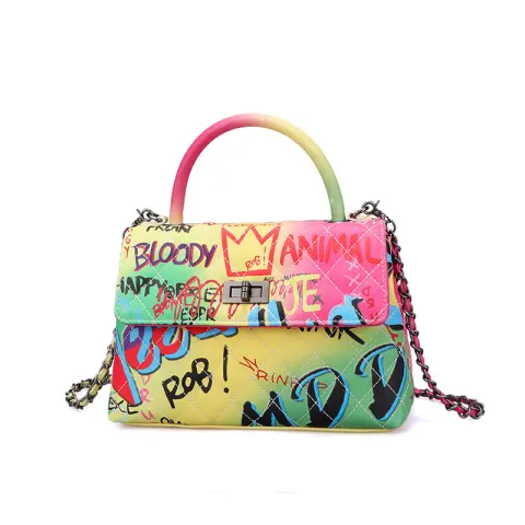 Ladies Painted Graffiti BagsColor Handbags