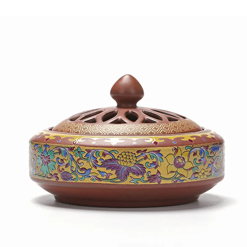 Ceramic Cloisonne Incense Burner, Backward Channel Enamel
